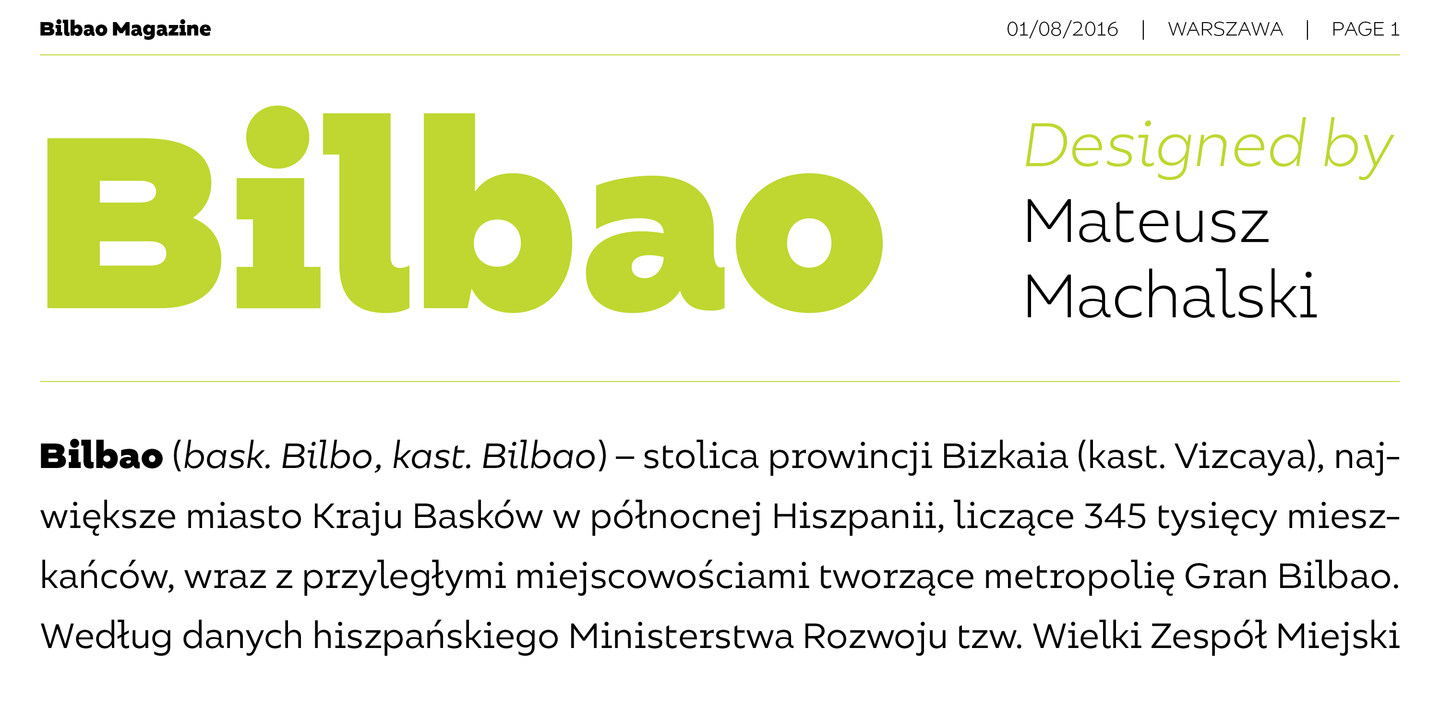 Пример шрифта Bilbao #1